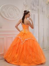 Sweetheart Orange Puffy Military Dress Quinceanera Party