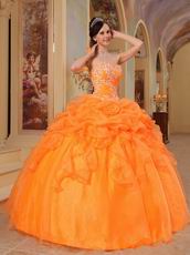 Orange Ball Gown Sweetheart Style Puffy Dress For Cheap