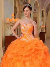 Orange Ball Gown Sweetheart Style Puffy Dress For Cheap