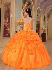 Orange Ball Gown Sweetheart Style Puffy Dress For Cheap