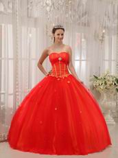 Sweetheart Style Scarlet Tulle Latest Bat Bitzvah Dress For Girl