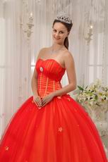 Sweetheart Style Scarlet Tulle Latest Bat Bitzvah Dress For Girl