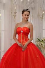 Sweetheart Style Scarlet Tulle Latest Bat Bitzvah Dress For Girl