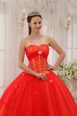 Sweetheart Style Scarlet Tulle Latest Bat Bitzvah Dress For Girl