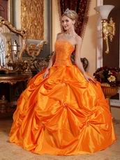 Strapless Orange Ball Skirt Quinceanera Dress 2014 New Style