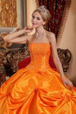 Strapless Orange Ball Skirt Quinceanera Dress 2014 New Style