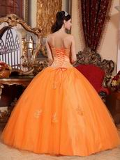 Sweetheart Orange Prom Quinceanera Party Dress Discount