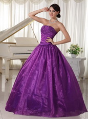 Eggplant Purple Quinceanera Dress For Custom Made Decorate Strapless Like Princess