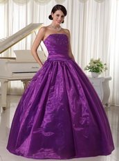 Eggplant Purple Quinceanera Dress For Custom Made Decorate Strapless Like Princess