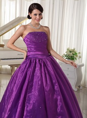 Eggplant Purple Quinceanera Dress For Custom Made Decorate Strapless Like Princess