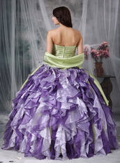 Colorful Ball Gown Ruffles Cascade Lovely Quinceanea Dress Like Princess