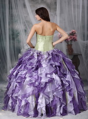 Colorful Ball Gown Ruffles Cascade Lovely Quinceanea Dress Like Princess