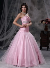 Baby Pink Sweetheart Beading Dresses For Quince Wear Like Princess