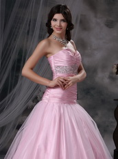 Baby Pink Sweetheart Beading Dresses For Quince Wear Like Princess