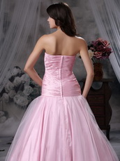 Baby Pink Sweetheart Beading Dresses For Quince Wear Like Princess