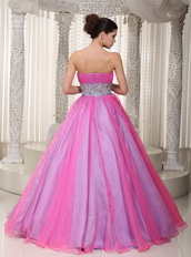 Hot Pink Handmade Beading Belt Dress for a Quinceanera Party Like Princess