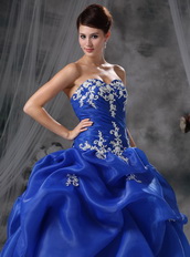 Royal Blue Ball Gown Quinceanera Dress With Embroidery Like Princess