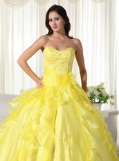 Bright Yellow Sweetheart Big Skirt Quinceanera Dress Sale Like Princess