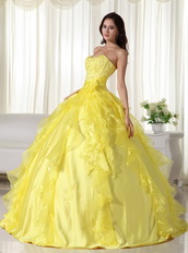 Bright Yellow Sweetheart Big Skirt Quinceanera Dress Sale Like Princess