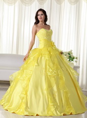 Bright Yellow Sweetheart Big Skirt Quinceanera Dress Sale Like Princess