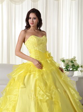 Bright Yellow Sweetheart Big Skirt Quinceanera Dress Sale Like Princess