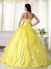 Bright Yellow Sweetheart Big Skirt Quinceanera Dress Sale Like Princess