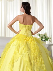 Bright Yellow Sweetheart Big Skirt Quinceanera Dress Sale Like Princess