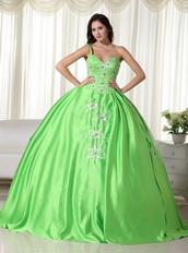Spring Green Detachable Off Shoulder Straps Puffy Gowns Like Princess