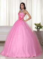 Pink Sweetheart Puffy Long Big Quinceanera Dress For Girl Like Princess