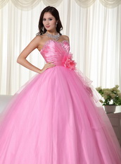 Pink Sweetheart Puffy Long Big Quinceanera Dress For Girl Like Princess