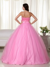 Pink Sweetheart Puffy Long Big Quinceanera Dress For Girl Like Princess