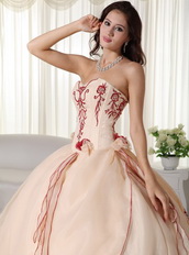 Champagne Pretty Quinceanera Dress Embroidery Decorate Like Princess