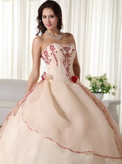 Champagne Pretty Quinceanera Dress Embroidery Decorate Like Princess