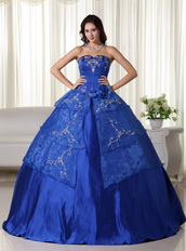 Royal Strapless Girls Wear Puffy Quinceanera Party Dress Like Princess