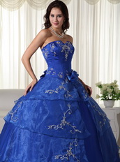 Royal Strapless Girls Wear Puffy Quinceanera Party Dress Like Princess