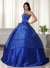 Royal Strapless Girls Wear Puffy Quinceanera Party Dress Like Princess