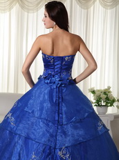 Royal Strapless Girls Wear Puffy Quinceanera Party Dress Like Princess