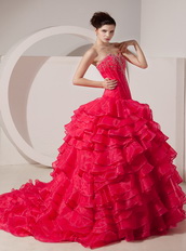 Best Fuchsia Organza Prom Dress For 2014 Junior Girl Wear Like Princess