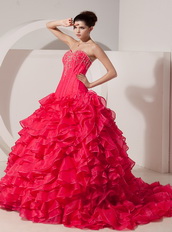 Best Fuchsia Organza Prom Dress For 2014 Junior Girl Wear Like Princess