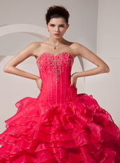 Best Fuchsia Organza Prom Dress For 2014 Junior Girl Wear Like Princess