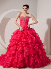 Best Fuchsia Organza Prom Dress For 2014 Junior Girl Wear Like Princess