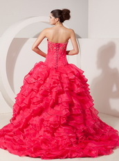 Best Fuchsia Organza Prom Dress For 2014 Junior Girl Wear Like Princess