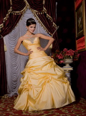 Mimosa Strapless Floor-length Tafftea Prom / Evening Dress Puffy Like Princess