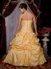 Mimosa Strapless Floor-length Tafftea Prom / Evening Dress Puffy Like Princess