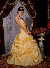 Mimosa Strapless Floor-length Tafftea Prom / Evening Dress Puffy Like Princess