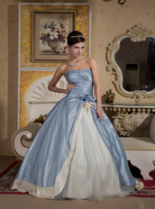 Light Blue And Light Yellow Ball Gown Sweetheart Quinceanera Dress Like Princess