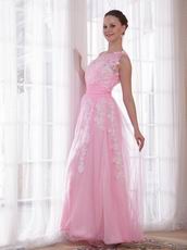 One Shoulder Appliqued Skirt Pink Lady In Prom Party Dress