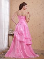 Flaring A-line Floor Length Hot Pink Sweetheart Prom Dress