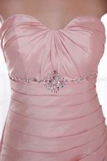 Taffeta Hand made Pink Prom Dress Sweetheart Style