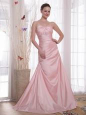 Taffeta Hand made Pink Prom Dress Sweetheart Style